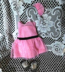 AMERICAN GIRL GRACE DOLL OPENING NIGHT DRESS, HEADBAND, SHOES COMPLETE, NO DOLL